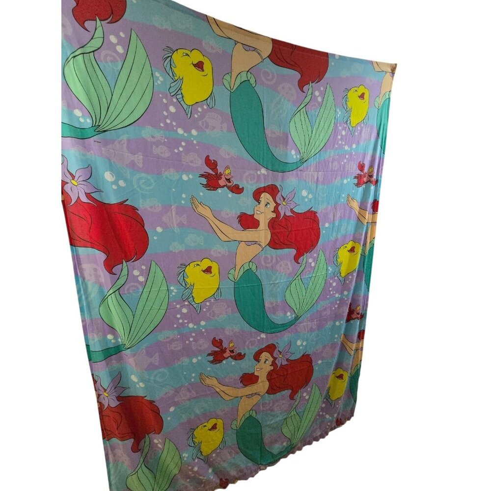 Vintage Disney The Little Mermaid Flat Sheet  1990s 64"×90"
